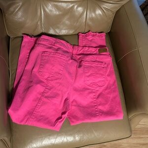crown & ivy Hot Pink Cropped Ankle Jeans